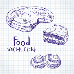 Vector sketch pastries