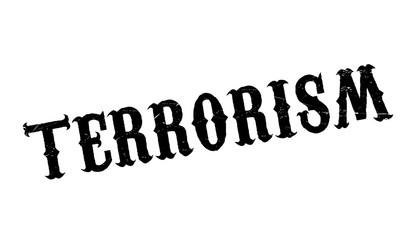 Terrorism rubber stamp. Grunge design with dust scratches. Effects can be easily removed for a clean, crisp look. Color is easily changed.