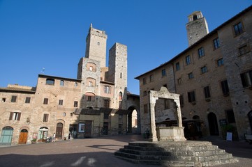 Historic town San Gimignano in the Tuscany, Italy