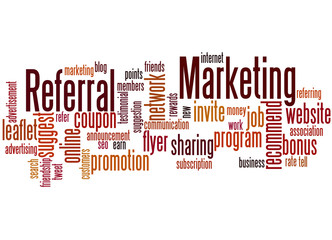 Referral Marketing, word cloud concept 3