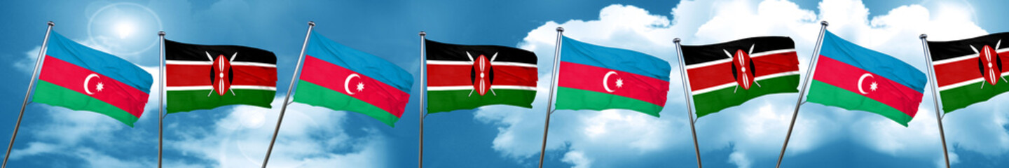 Naklejka na ściany i meble Azerbaijan flag with Kenya flag, 3D rendering