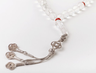 transparent fiber glass rosary,
