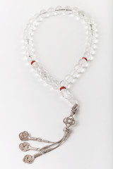 transparent fiber glass rosary,