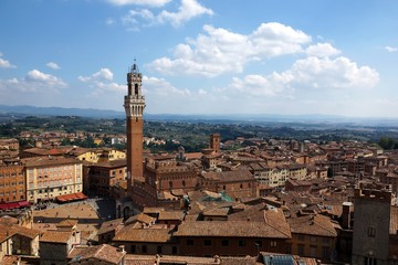 Torre del Mangia in the Siena city, Tuscany, Italy