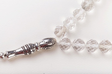 transparent fiber glass rosary,