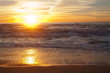 Sunset at Manhattan Beach, Half Moon Bay, California