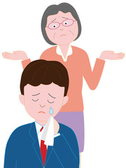 男子高校生の孫に困っている祖母