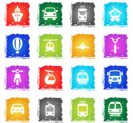 transport icon set