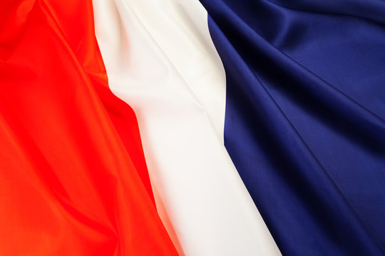 Full Framed Silky Pleated Flag Of France