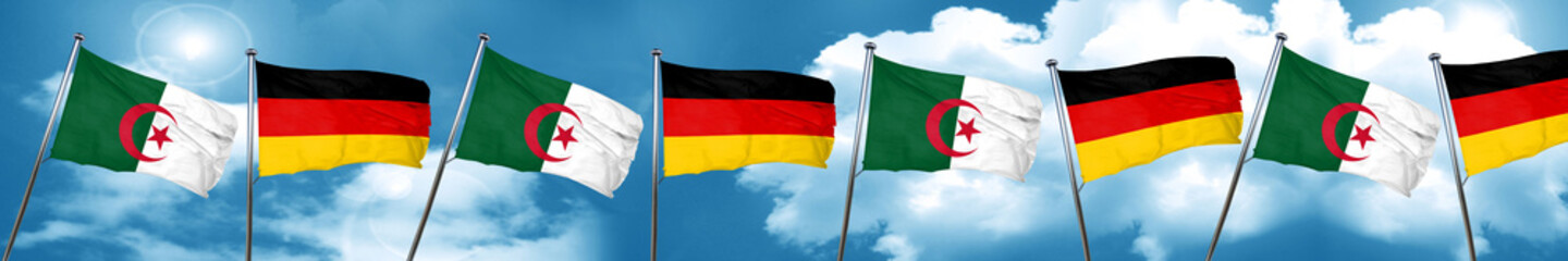 algeria flag with Germany flag, 3D rendering