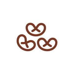 Pretzel line icon. wheat  Sign for production of bread and baker