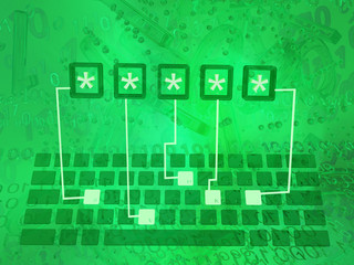 Obraz premium Digital Lights Keyboard Type Password