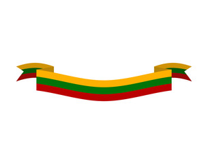 Lithuania flag ribbon isolated. Lithuanian ribbon banner. state