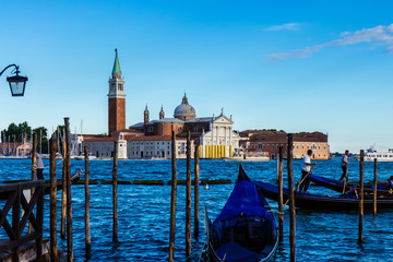 San Giorgio Maggiore church and Grand Canal seen from Doge's palace, riva del&agrave; Schiavoni, Venezia, Italy