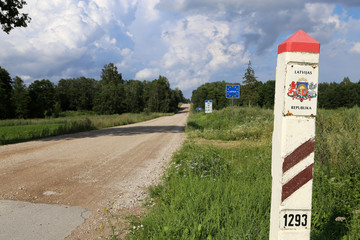 Staatsgrenze Grüne Grenze Lettland Landstraße Außengrenze