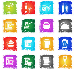 utensils for beverages icon set
