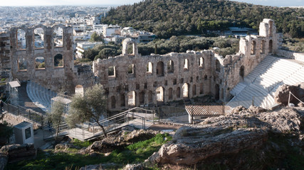 Fototapeta na wymiar Odeon of Herodes Atticus in the Acropolis of Athens, Attica, Greece