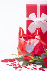 Gift for Valentines day and red rose