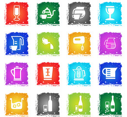 utensils for beverages icon set