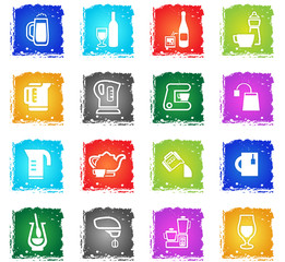 utensils for beverages icon set