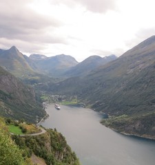 Fototapeta na wymiar Geirainger, in the Geirangerfjorden, western Norway