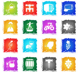 vineyard icon set