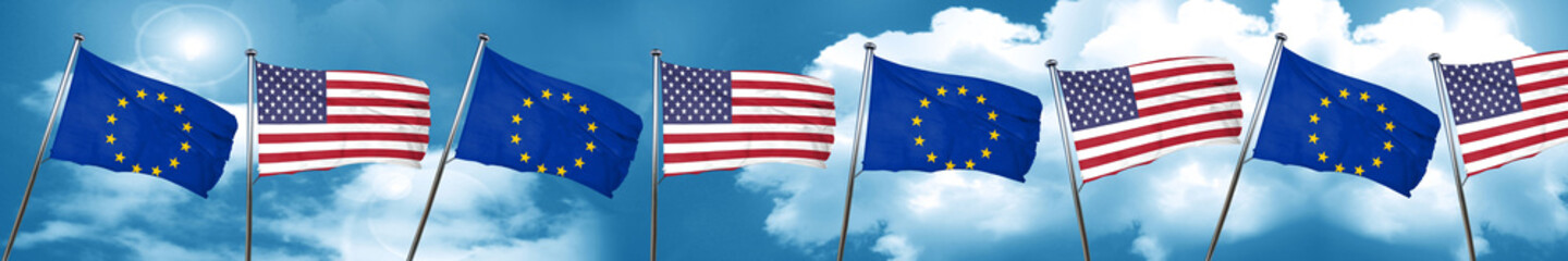 European union flag, 3D rendering