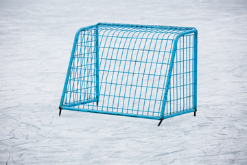 Hockey goal on ice