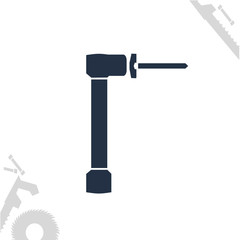 tools in form of Russian letter on white background with tools