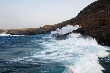 Natural pools of Tamaduste, the best places on El Hierro island to enjoy the sea, Canary islands, Spain.