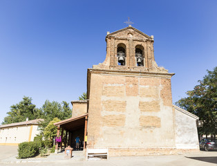 Fototapeta na wymiar San Nicolas Obispo church in San Nicolás del Real Camino village, Palencia, Spain
