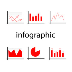 set of graphs with diagrams snd statistics icons, concept business strategy