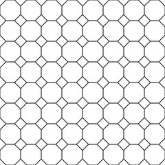 Black and white tile. Seamless geometric vector pattern