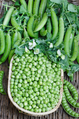 Fresh organic green peas