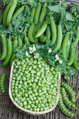 Fresh organic green peas