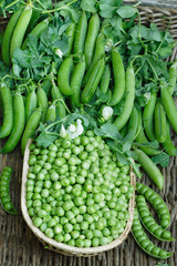 Fresh organic green peas