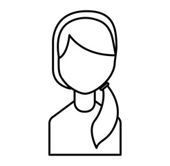 young woman avatar character vector illustration design