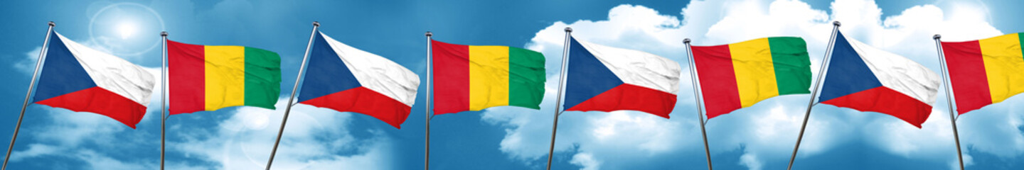 czechoslovakia flag with Guinea flag, 3D rendering