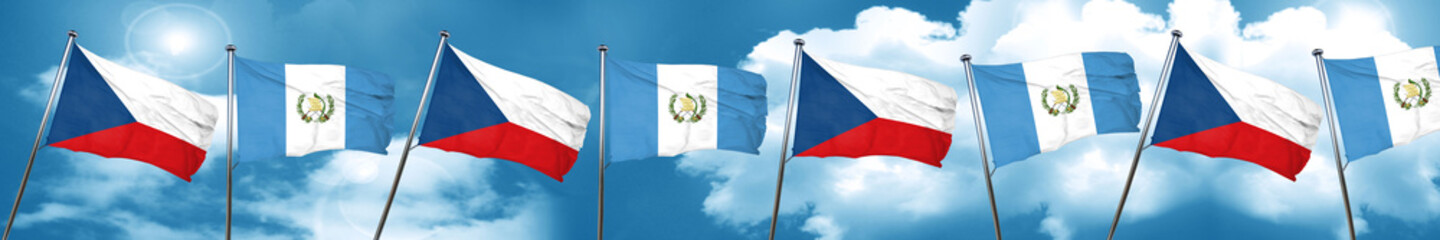 czechoslovakia flag with Guatemala flag, 3D rendering