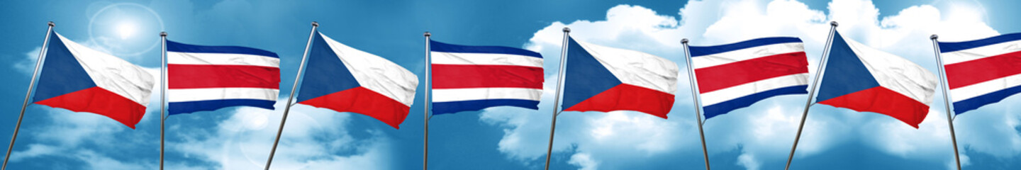 czechoslovakia flag with Costa Rica flag, 3D rendering