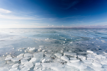 frozen lake Balaton