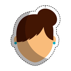 young woman avatar character vector illustration design