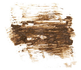 drops of mud sprayed isolated on white background, with clipping path