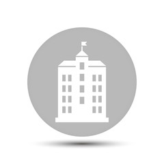 public building high. vector icon on gray background