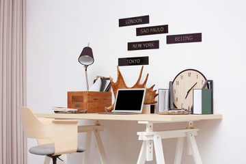 Comfortable workplace with modern computer