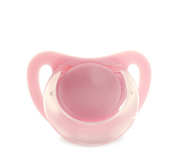Baby pacifier on white background