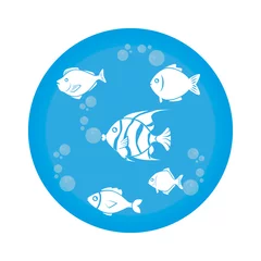 Foto op Plexiglas sea fish emblem icon vector illustration design © Gstudio