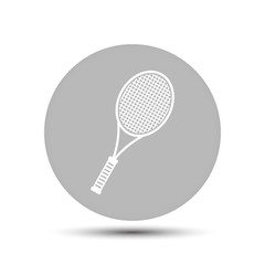 tennis racquet. vector icon on gray background