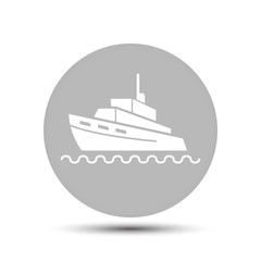 yacht. vector icon on gray background