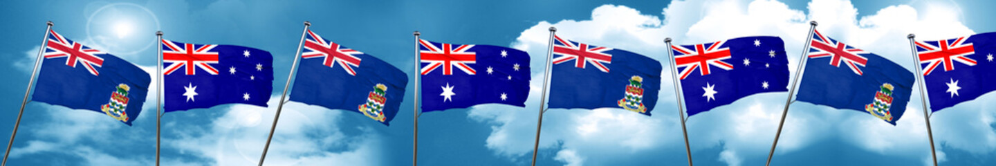cayman islands flag with Australia flag, 3D rendering